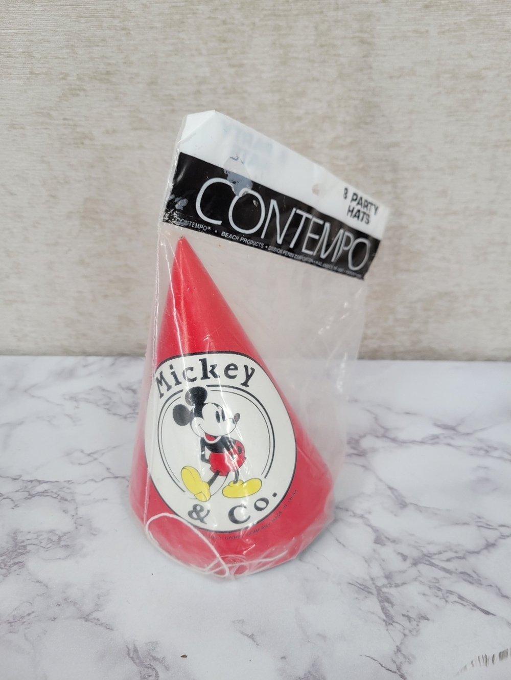 Mickey & Co. Red Party Cone Hat - Contempo Vintage 90s